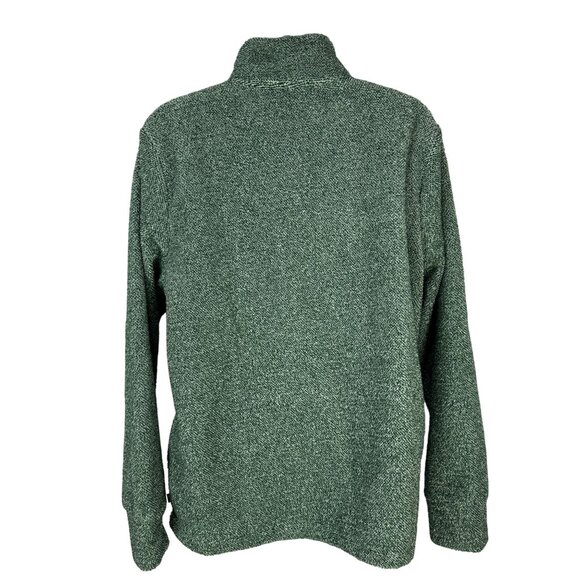 Eddie Bauer Womens M Green Pullover Sweater Fleece Button-Up Collar Medium - Picture 2 of 6